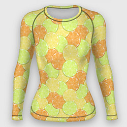 Рашгард женский Апельсин, лайм и лимон, цвет: 3D-принт