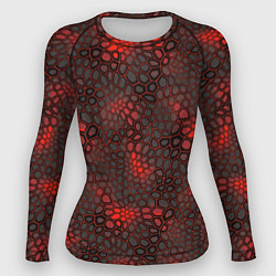 Рашгард женский Красно-черная объемная броня, цвет: 3D-принт