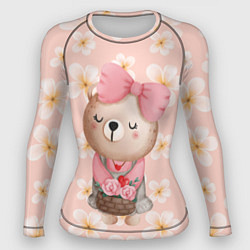 Рашгард женский Мишка с корзинкой, цвет: 3D-принт