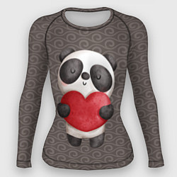 Рашгард женский Панда с сердечком, цвет: 3D-принт