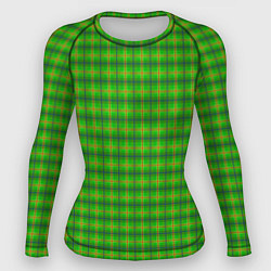 Рашгард женский Шотландка зеленая крупная, цвет: 3D-принт