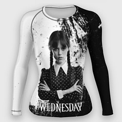 Рашгард женский Wednesday black and white, цвет: 3D-принт