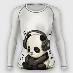 Рашгард женский Милая панда в наушниках, цвет: 3D-принт