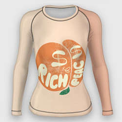 Рашгард женский Рич пич - богатый персик, цвет: 3D-принт