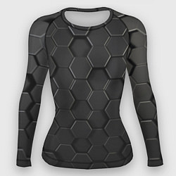 Рашгард женский Abstraction hexagon grey, цвет: 3D-принт