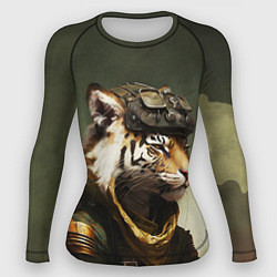 Рашгард женский Тигр в милитари форме, цвет: 3D-принт