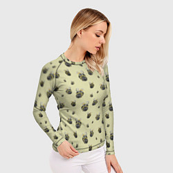 Рашгард женский Пчелки - паттерн, цвет: 3D-принт — фото 2