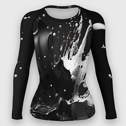 Рашгард женский Брызги красок - белая и черная, цвет: 3D-принт