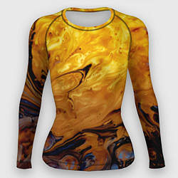 Рашгард женский Абстрактное жидкое золото, цвет: 3D-принт