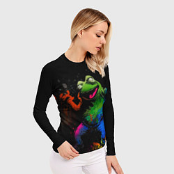 Рашгард женский Лягушонок Пепе в граффити, цвет: 3D-принт — фото 2