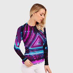 Рашгард женский Неоновые линии, цвет: 3D-принт — фото 2