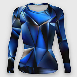 Рашгард женский Polygon blue abstract, цвет: 3D-принт