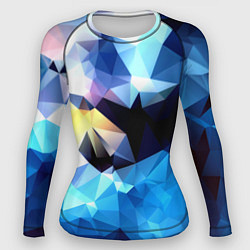Рашгард женский Polygon blue abstract collection, цвет: 3D-принт