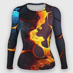 Рашгард женский ВЫтекающая лава из плит, цвет: 3D-принт
