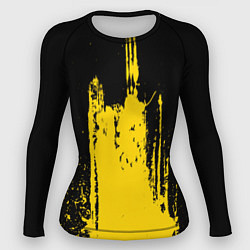 Рашгард женский Фонтан бурлящей желтой краски, цвет: 3D-принт