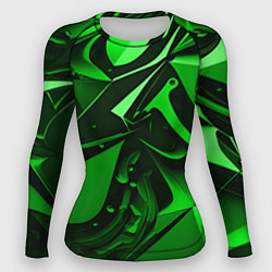 Рашгард женский Зеленые объемные объекты, цвет: 3D-принт
