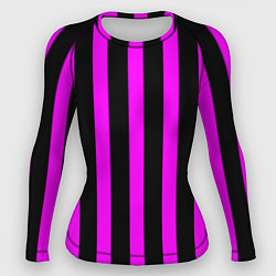 Рашгард женский В полоску черного и фиолетового цвета, цвет: 3D-принт