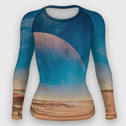 Рашгард женский Пустыня и очертания планеты, цвет: 3D-принт