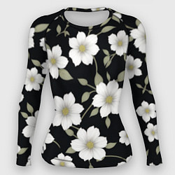Женский рашгард Белые цветы крупным планом