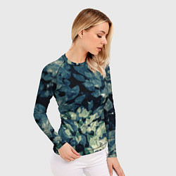 Рашгард женский Темные листья, цвет: 3D-принт — фото 2