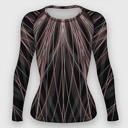 Рашгард женский Абстракция линии черно-розовый, цвет: 3D-принт