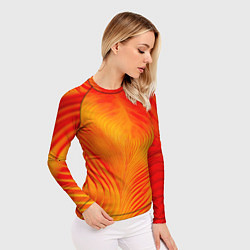 Рашгард женский Фантазия в красном и желтом, цвет: 3D-принт — фото 2