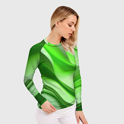 Рашгард женский Светлые зеленые волны, цвет: 3D-принт — фото 2