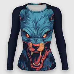 Рашгард женский Art blue wolf, цвет: 3D-принт