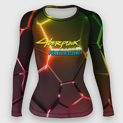 Рашгард женский Cyberpunk 2077 phantom liberty logo neon, цвет: 3D-принт