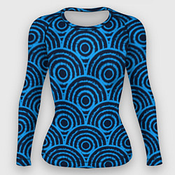 Рашгард женский Синие круги паттерн, цвет: 3D-принт