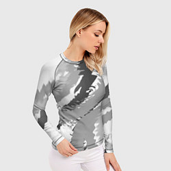 Рашгард женский Черно-белая абстрактная картина, цвет: 3D-принт — фото 2