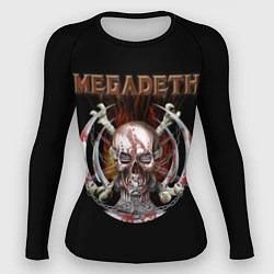 Рашгард женский Megadeth - боевой череп, цвет: 3D-принт