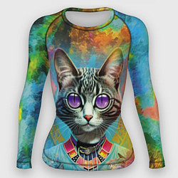 Рашгард женский Cat fashionista - neural network, цвет: 3D-принт