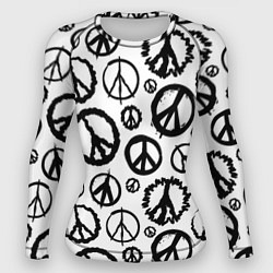 Рашгард женский Many peace logo, цвет: 3D-принт