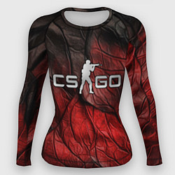 Рашгард женский CS GO dark red texture, цвет: 3D-принт