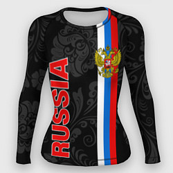 Рашгард женский Russia black style, цвет: 3D-принт