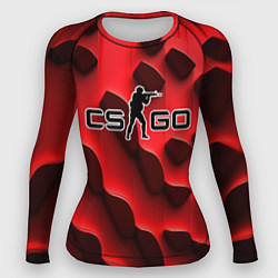 Женский рашгард CS GO black red abstract