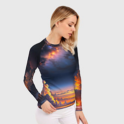 Рашгард женский Млечный путь и облака на закате, цвет: 3D-принт — фото 2