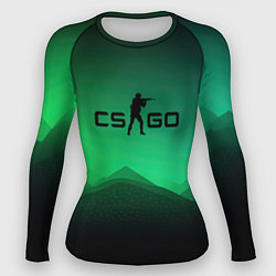 Рашгард женский CS GO green black background, цвет: 3D-принт