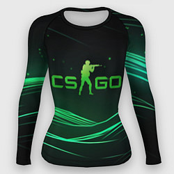 Рашгард женский CS GO green logo, цвет: 3D-принт