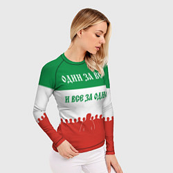 Рашгард женский Один за всех и все за одного - лозунг, цвет: 3D-принт — фото 2