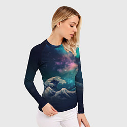 Рашгард женский Космическая Большая волна в Канагаве, цвет: 3D-принт — фото 2