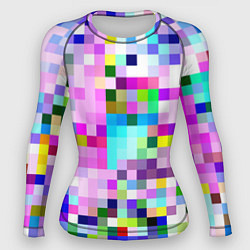 Рашгард женский Пиксельная яркая абстракция, цвет: 3D-принт