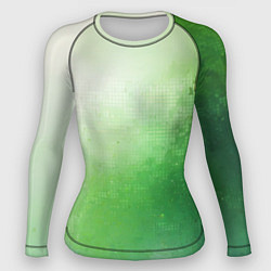 Рашгард женский Зелёные пиксели, цвет: 3D-принт