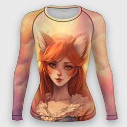 Рашгард женский Рыжая девушка лисица, цвет: 3D-принт