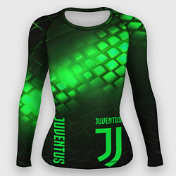 Женский рашгард Juventus green logo neon