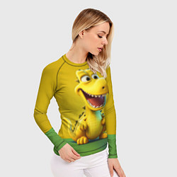 Рашгард женский Жёлтый крокодил, цвет: 3D-принт — фото 2