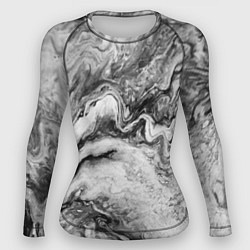Рашгард женский Черно-белая мраморная абстракция, цвет: 3D-принт