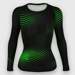 Рашгард женский Зеленые тонкие линии, цвет: 3D-принт