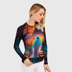 Рашгард женский Привидение в хэллоуинскую ночь, цвет: 3D-принт — фото 2